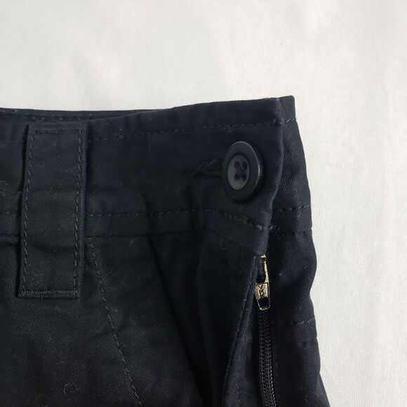 Old Navy Womens Shorts Size 10 Mid Rise Chino Black 100% Cotton Side Zip Pockets - Picture 5 of 7